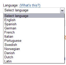 Dostępne języki w KDP