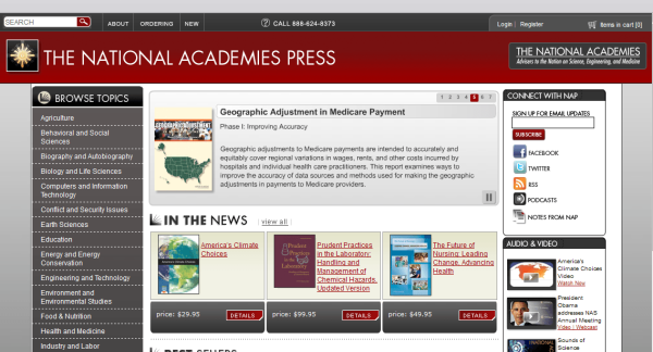 National Academies Press - strona główna