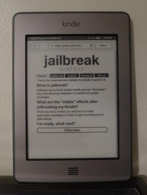 Kindle Touch ze stroną Jailbreak