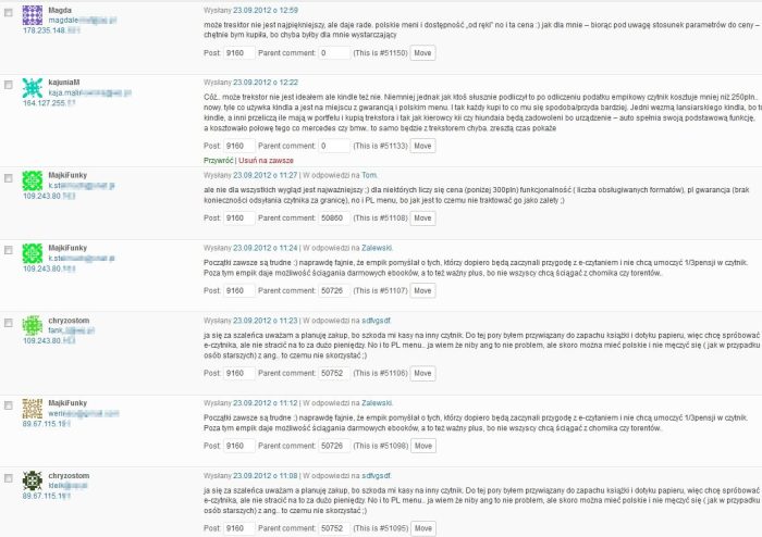 Usunięte komentarze nt. Trekstora Usunięte komentarze nt. Trekstora