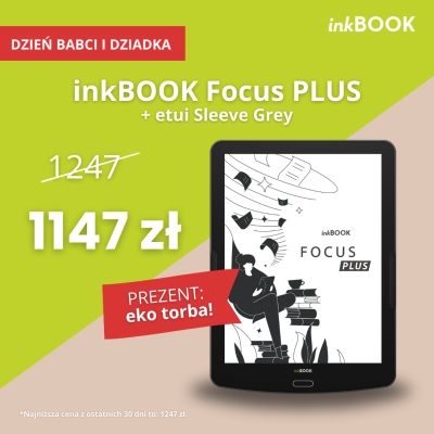 Czytniki inkBOOK Focus dla babci i dziadka – promocja ze zniżką 100 zł na zestaw z etui