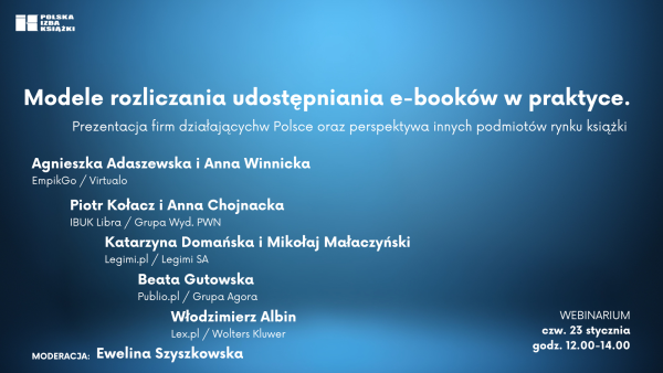 Jak wyglądają modele sprzedaży i wypożyczania e-booków? Dwa webinary Polskiej Izby Książki