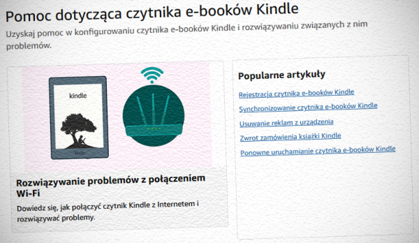 Nowe czytniki Kindle nie mają wciąż polskiego menu, ale pomoc po polsku już jest od dawna!