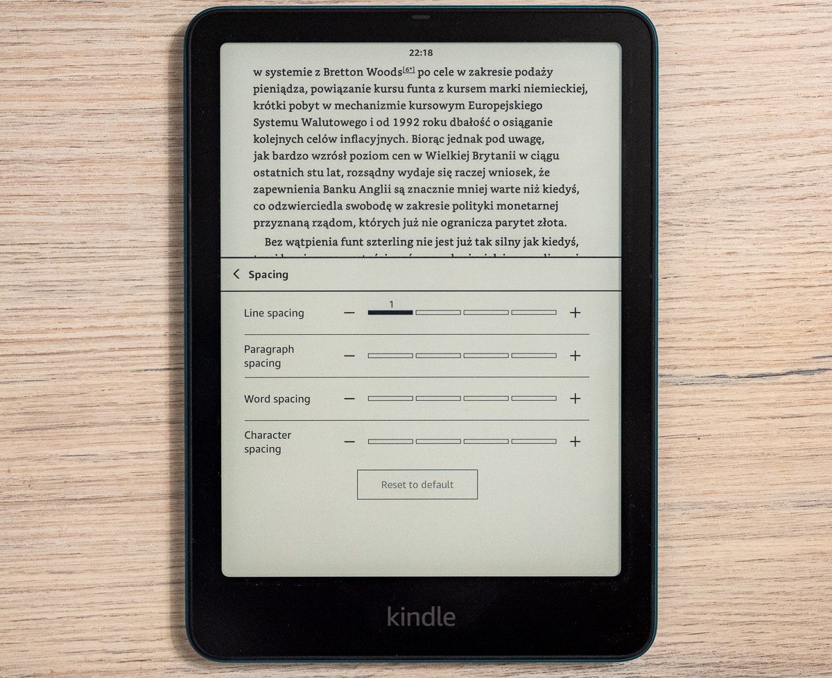 Cztery nowe ustawienia tekstu na Kindle od wersji 5.18.3 – wreszcie regulacja odstępów między akapitami!