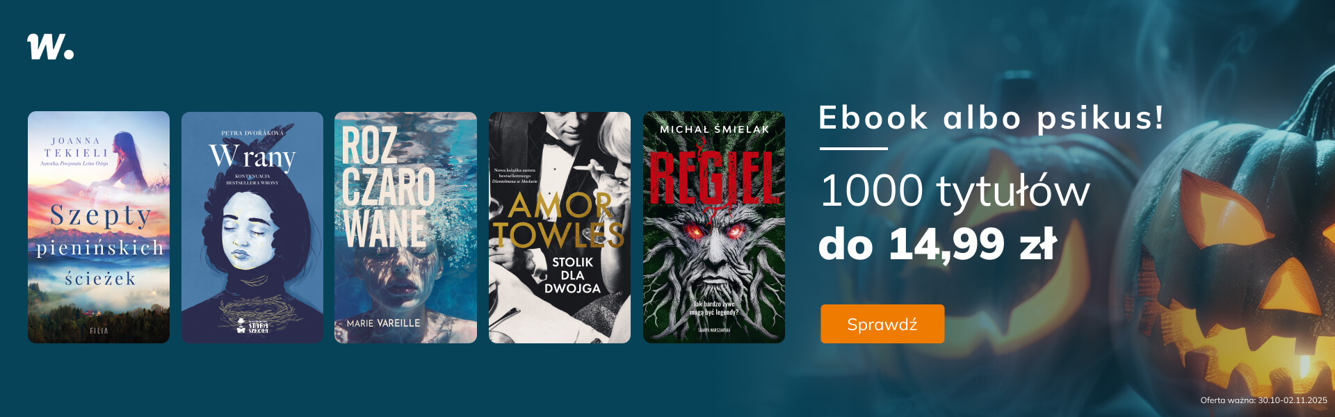 Promocje dnia – 30.10.2025: Woblink do 14,99 zł, Publio -30 zł, Harde, Filia, Premiery, Twardoch