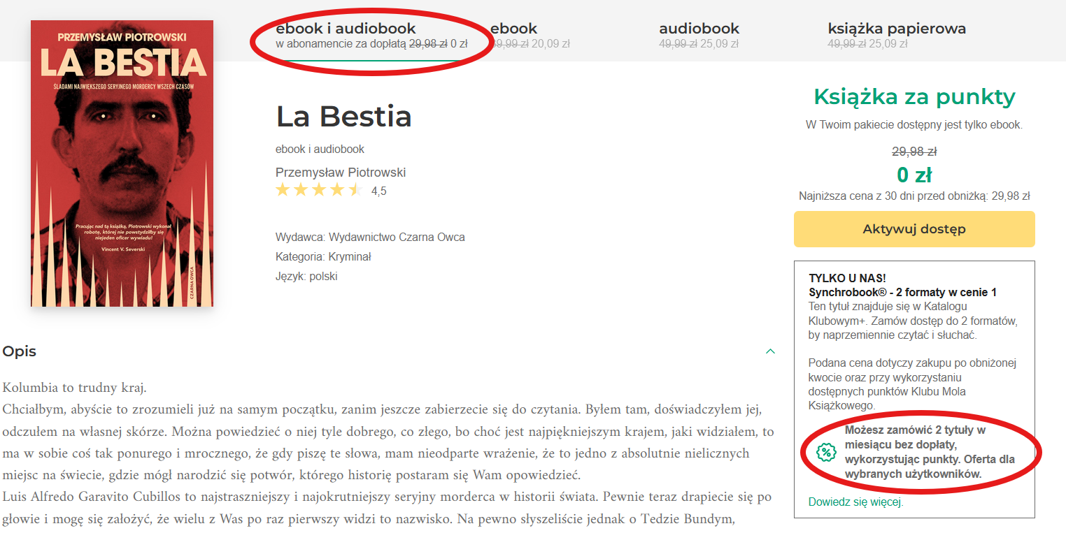 Legimi luzuje ograniczenia Katalogu Klubowego. Dwie książki miesięcznie za punkty (dla wybranych wydawców i klientów)