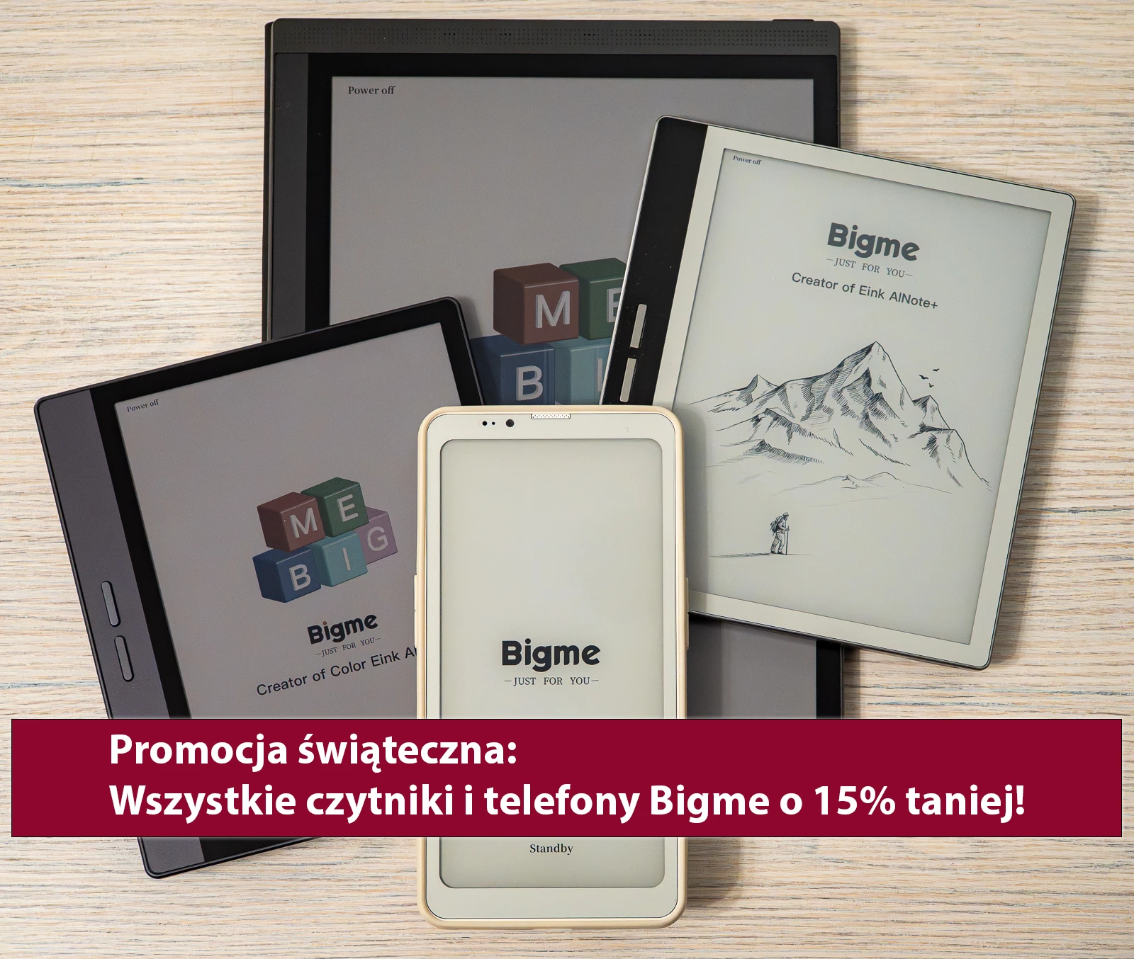 Świąteczna promocja na Bigme! Wszystkie czytniki Bigme oraz telefony HiBreak o 15% taniej