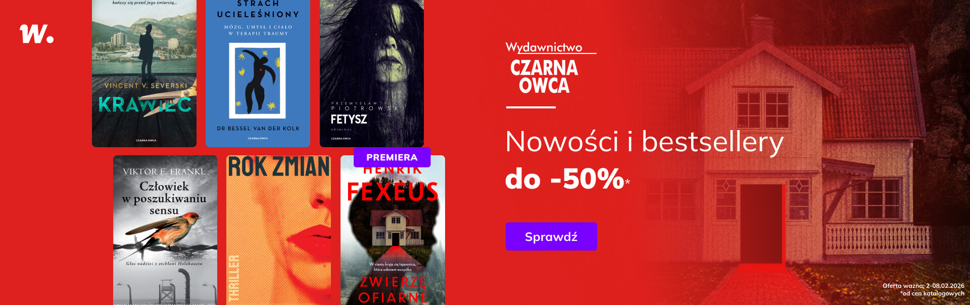 Promocje dnia – 2.02.2026: Czarna Owca, Krytyka Polityczna, Herstorie, E-booki miesiąca, Znak, Kobiece, Tajfuny