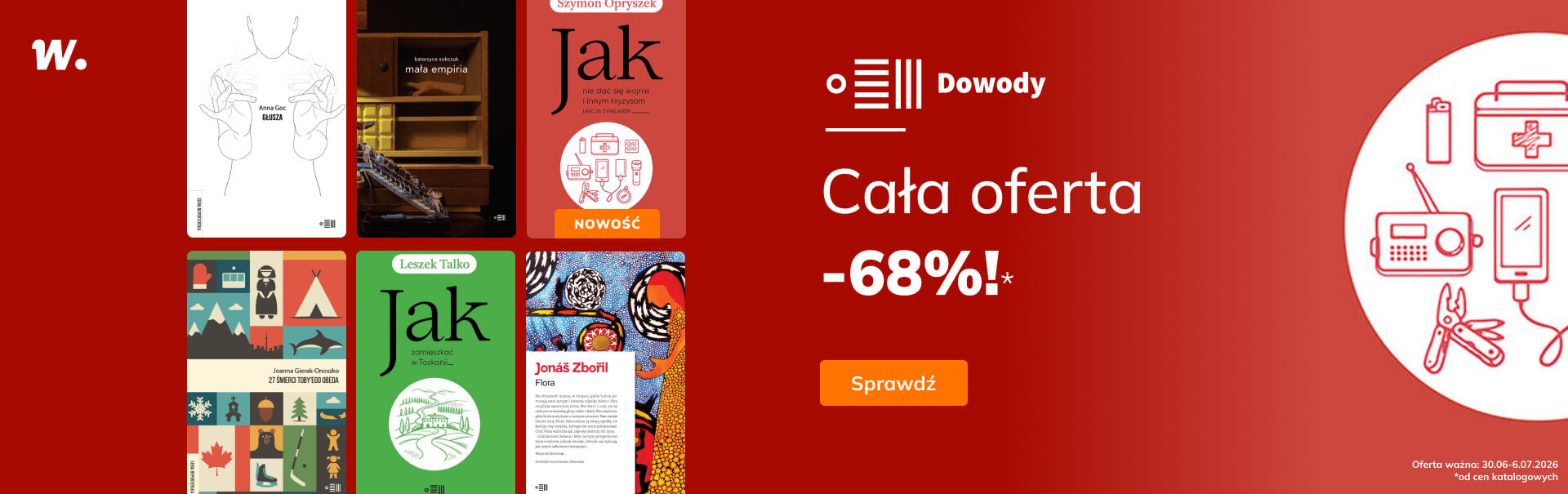 Promocje dnia - 30.06.2026: Dowody, Marginesy, Sonia Draga, Seria Skandynawska, Tochman, Bogowie i roboty, Krótkie historie, Koniec samotności